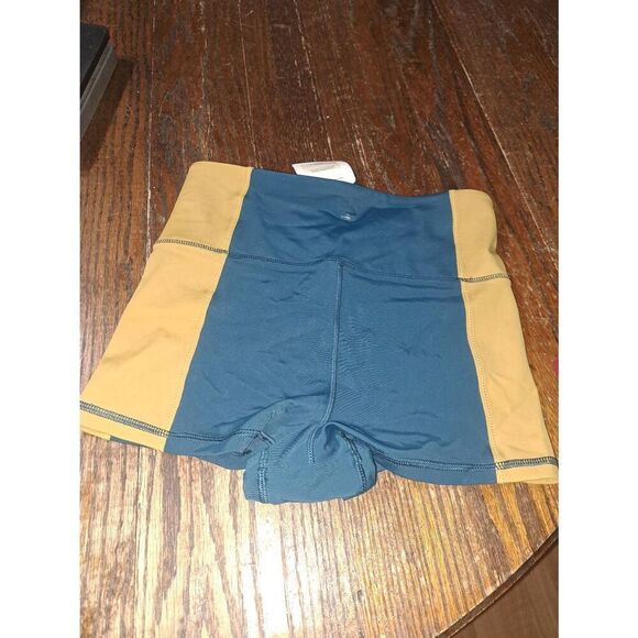 New Small Fabletics Midnight Wave Warm Olive Gabriella High Waist Swim Shorts - Picture 8 of 8